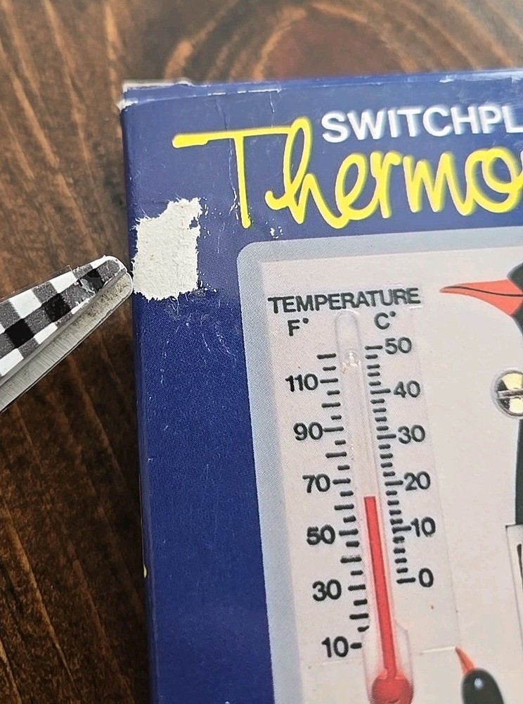 Vintage Switch Plate Cover Penguins Thermometer