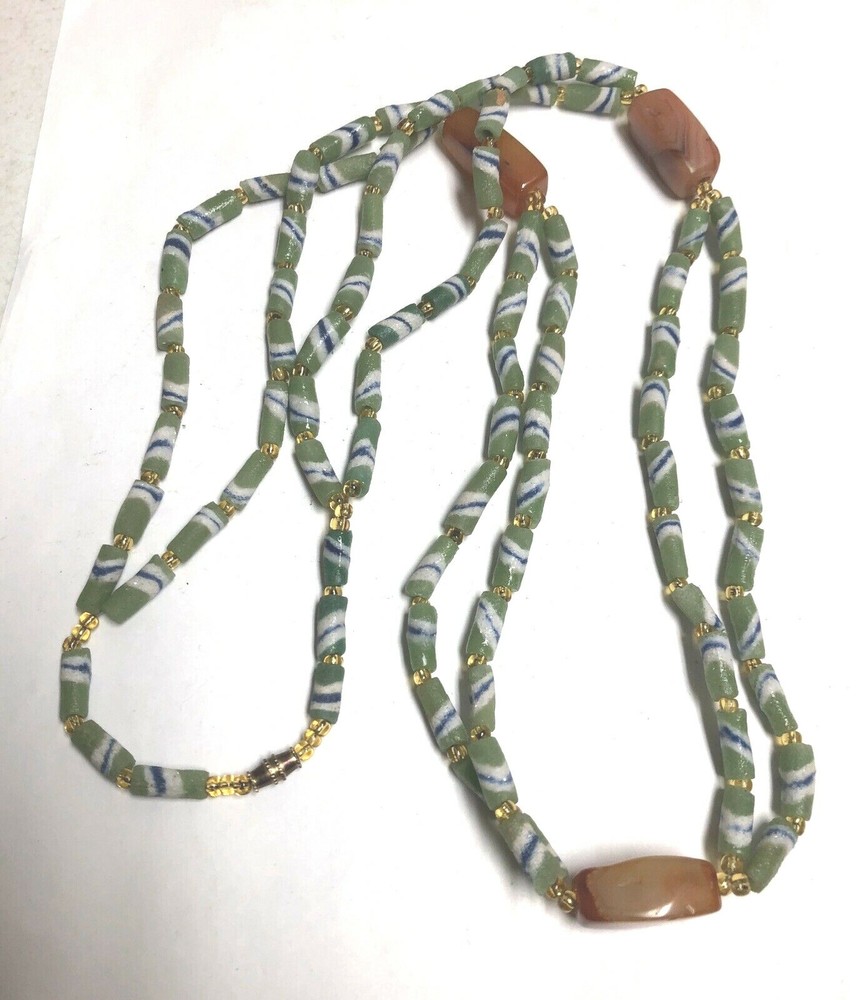 Tribal Beads & Agate Necklace