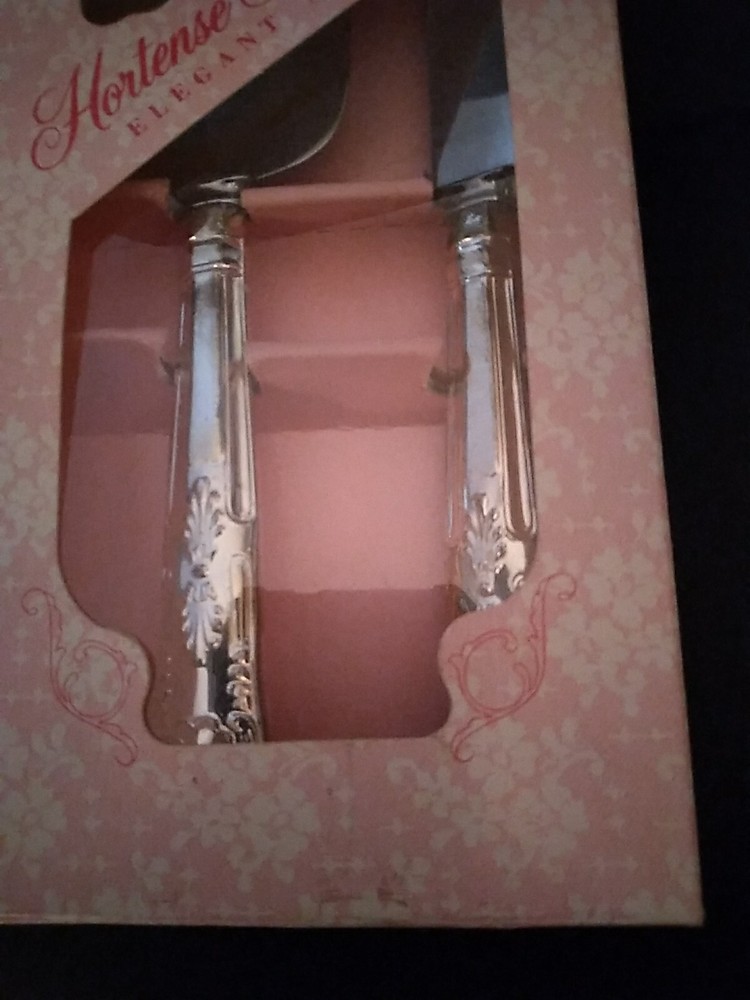 Hortense B. Hewitt Silver Plated Knife/Server Set. Sheffield, England