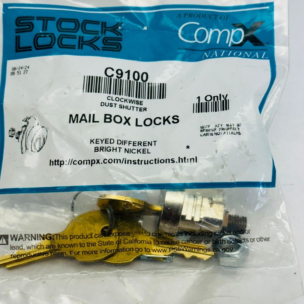 COMPX NATIONAL C9100 MAIL BOX LOCK WITH 3 KEYS