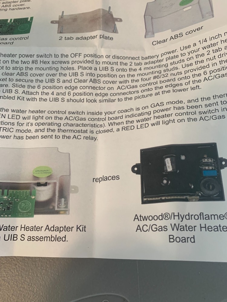 Dinosaur Electronics AC/Gas Water Heater Adapter Kit Atwood/Hydra flame