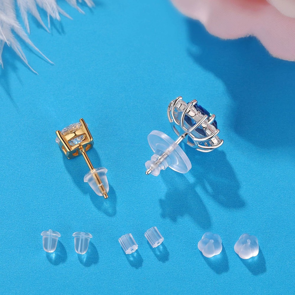 12 Styles 600 Pcs Earring Backs for Studs, Clear Plastic Earrings 12 style