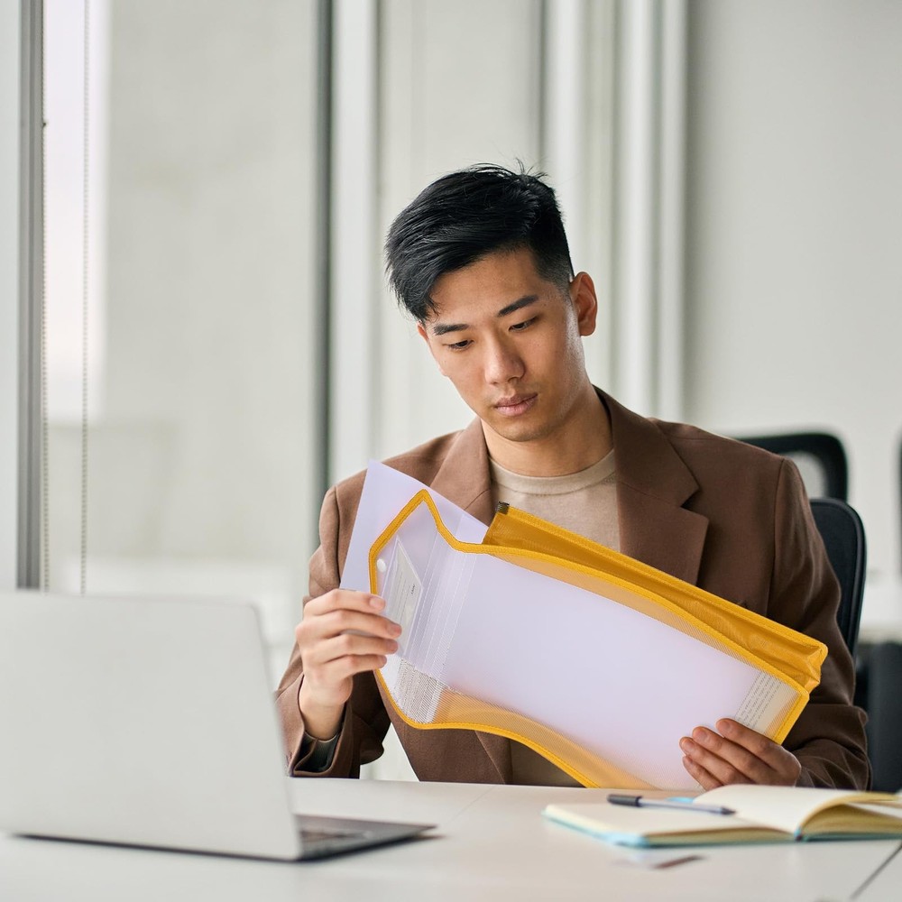 Plastic Expanding File Folders, 2 Pack A4 File Folder Envelopes Letter Size D...