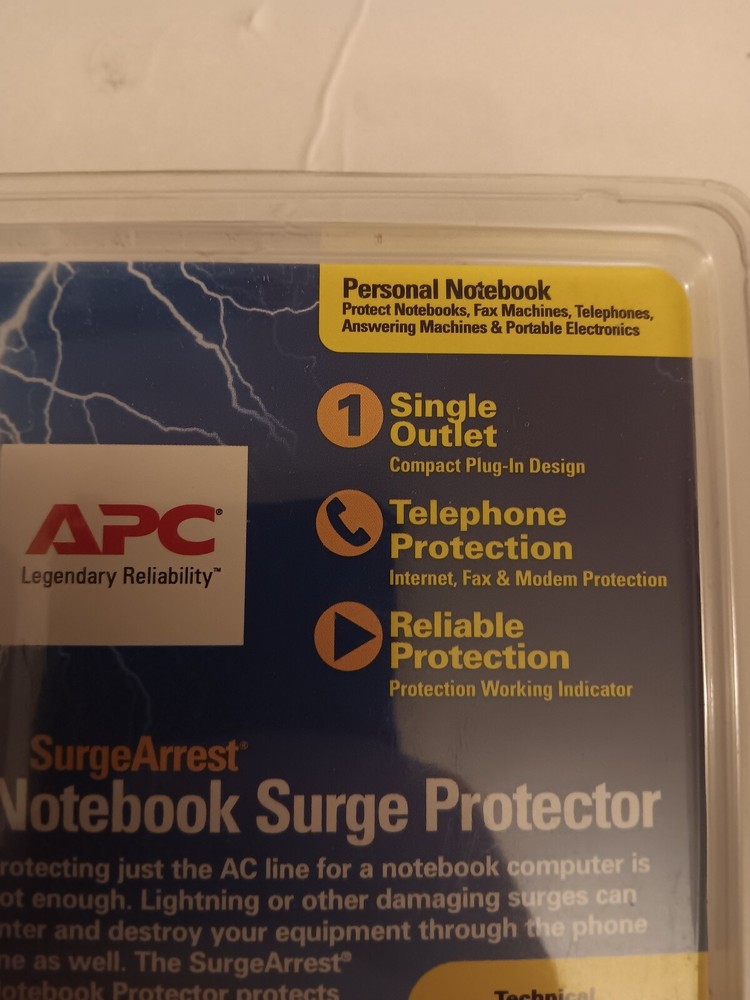 APC SurgeArrest Notebook / Laptop / Chromebook Surge Protector PNote1 Sealed
