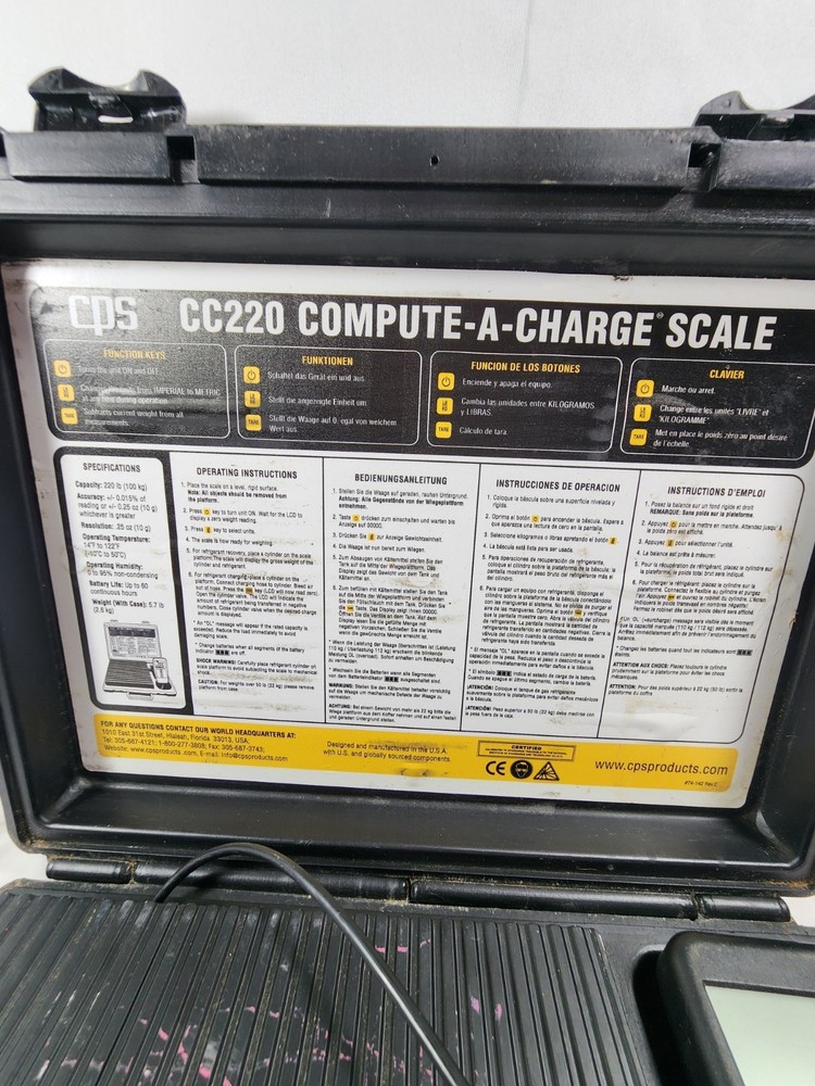 CPS CC220 Compute-A-Charge Refrigerant Charging Scale
