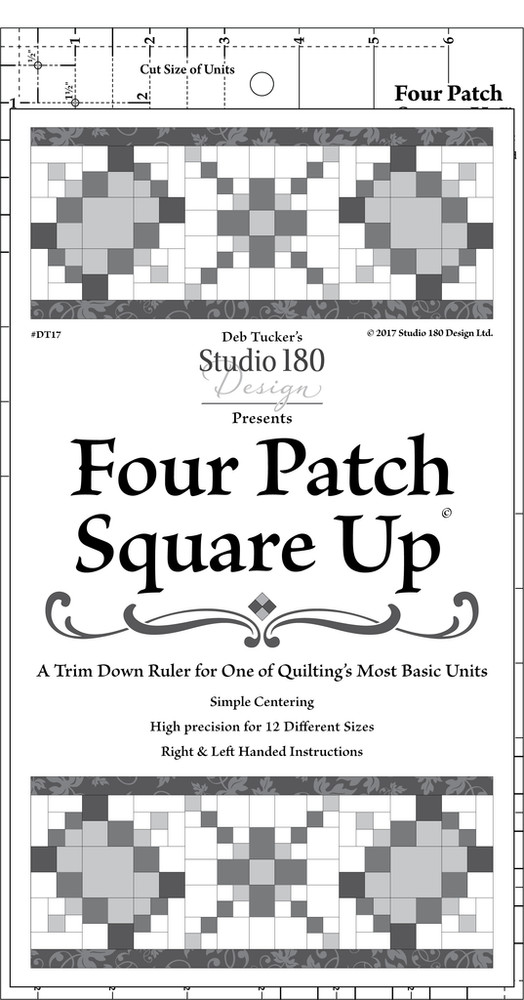 Studio 180 Design - Four Patch Square Up Quilting Template Ruler DT17
