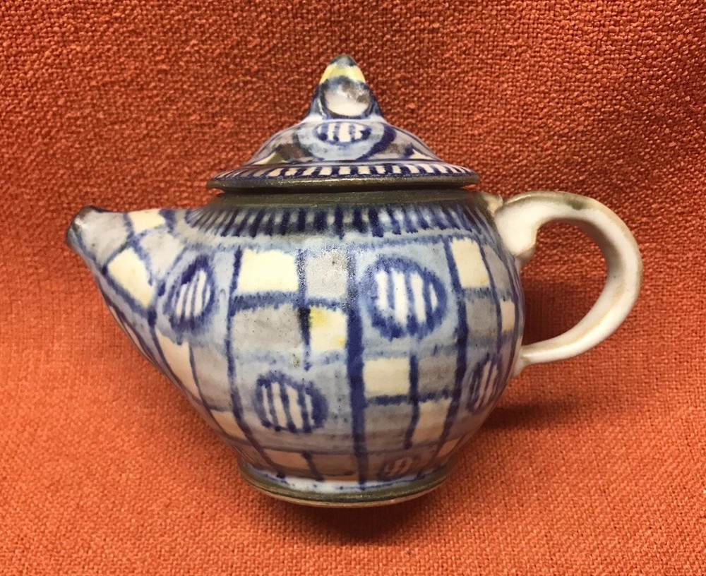 Mid Century Studio Pottery Ceramic Tea Pot Signed