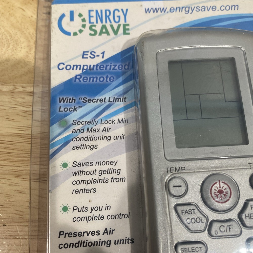 Enrgy Save ES-1 A/C Universal Remote Control w/ Secret Limit Lock, Programable
