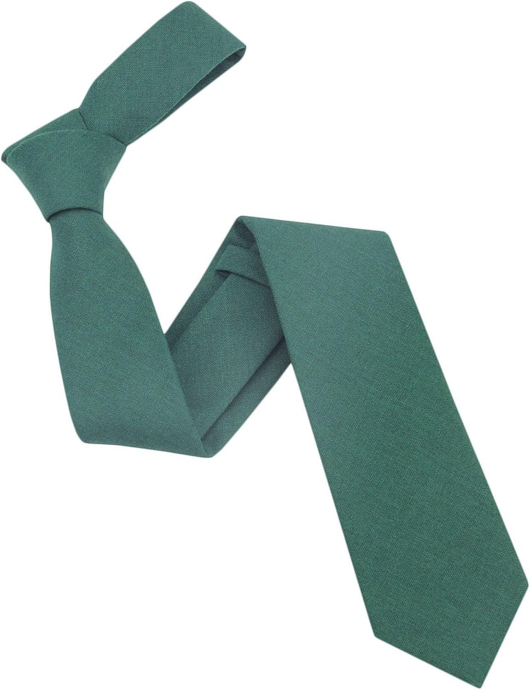 Mens Solid Linen Ties - Regular Width Pattern Necktie for Men