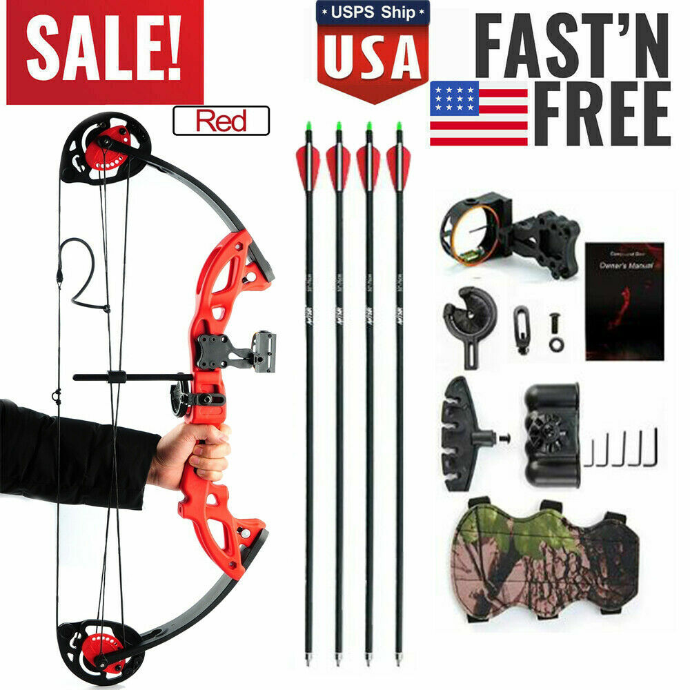 Archery Hunting Compound Bow 15-29 lbs Pro Right Hand Kit Bow Target Practice US