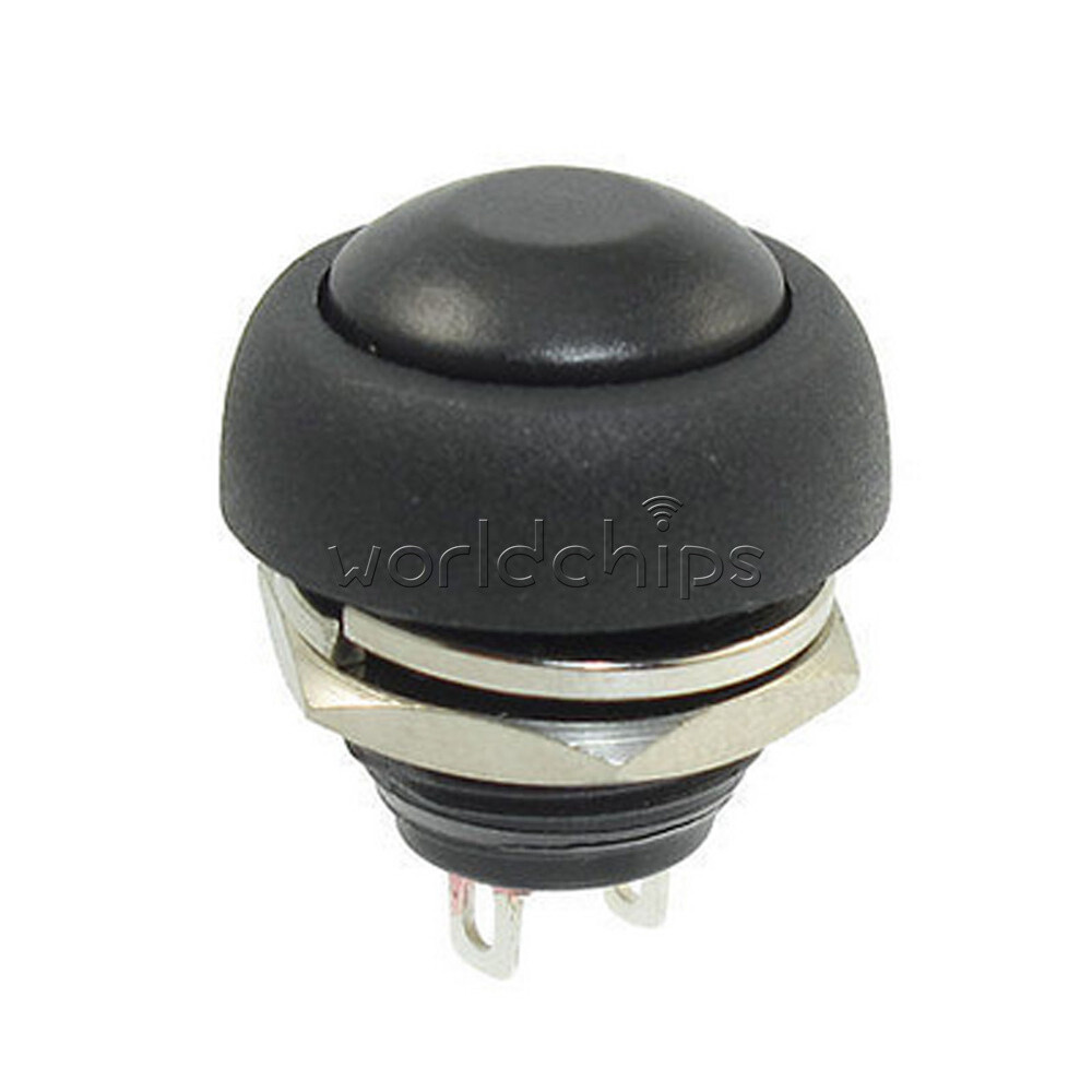 10Pcs 12mm Mini Waterproof Momentary ON/OFF Push Button Round Switch Black