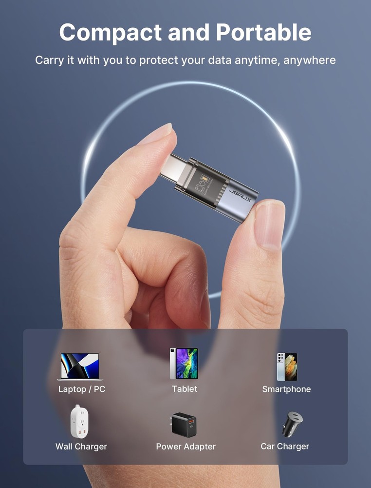 JSAUX USB Data Blocker & C (4-Pack), 4 Pack, Grey