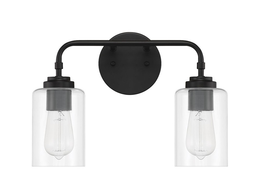 Craftmade 56002 Stowe 2 Light 15"W Vanity Light - Black