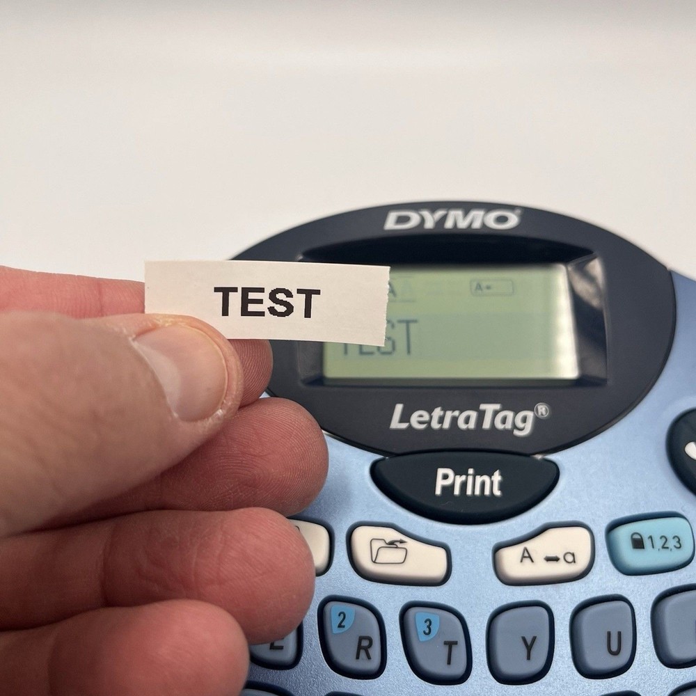 Dymo LetraTag LT-100T Label Thermal Printer Blue Silver - Tested