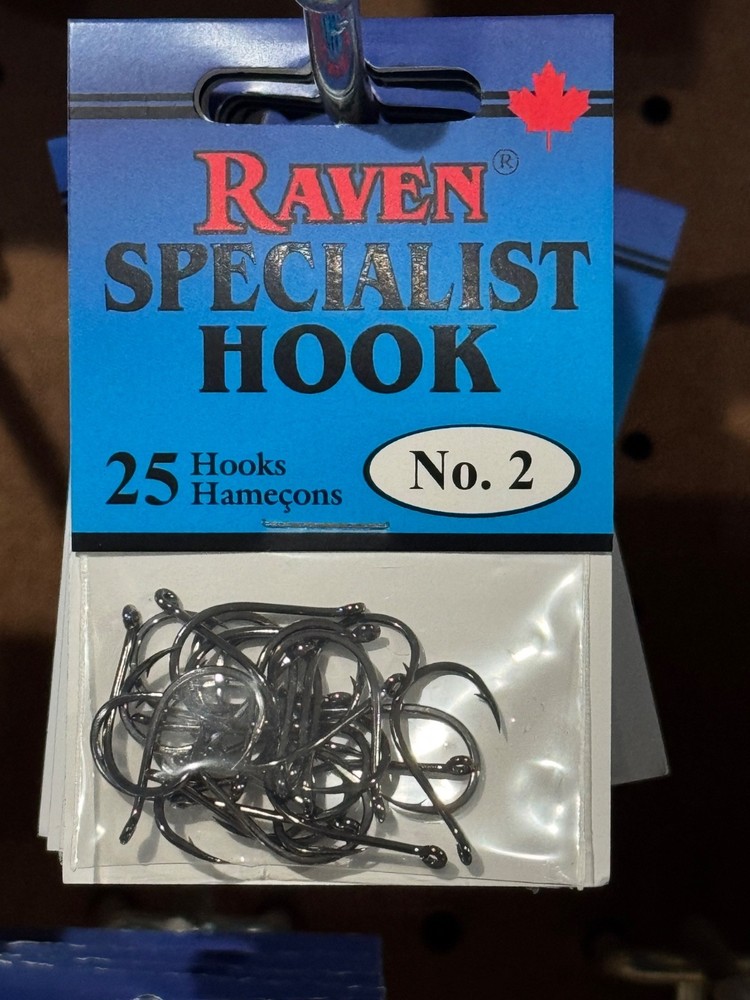 Raven Specialist Hooks, One 25 Pack, Size # 2