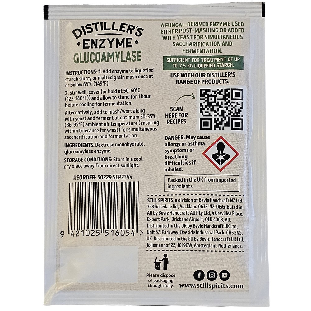 Still Spirits Distiller's Enzyme Glucoamylase 12 gram