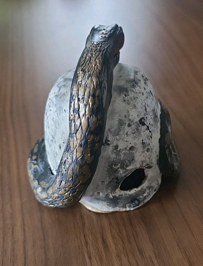 Snake Incense Holder Ceramic Burner Handmade OOAK
