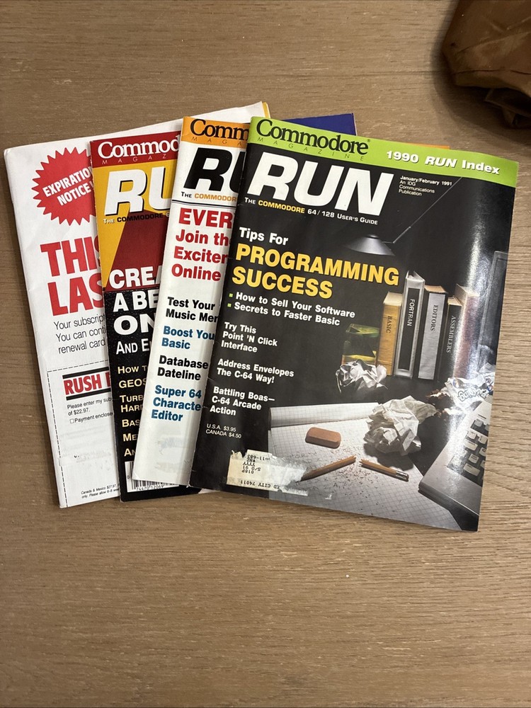 Run Magazine Jan-Jun Sept/Oct 1991  Commodore 64/128 User’s Guide 4 Issues