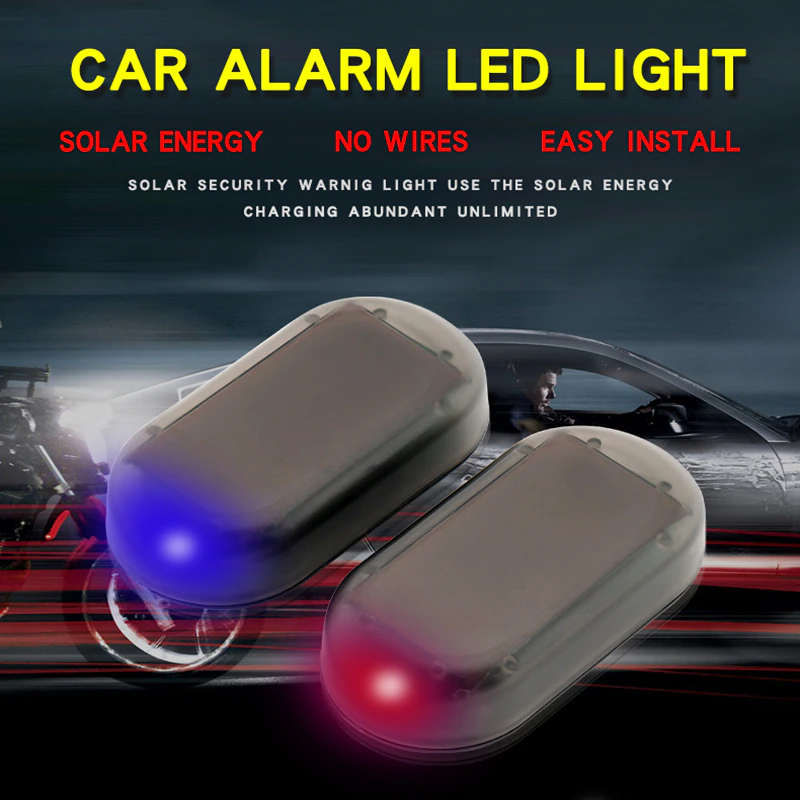 LED Warning Light Fake Solar Power Alarm Lamp Security System Warning Theft Flas