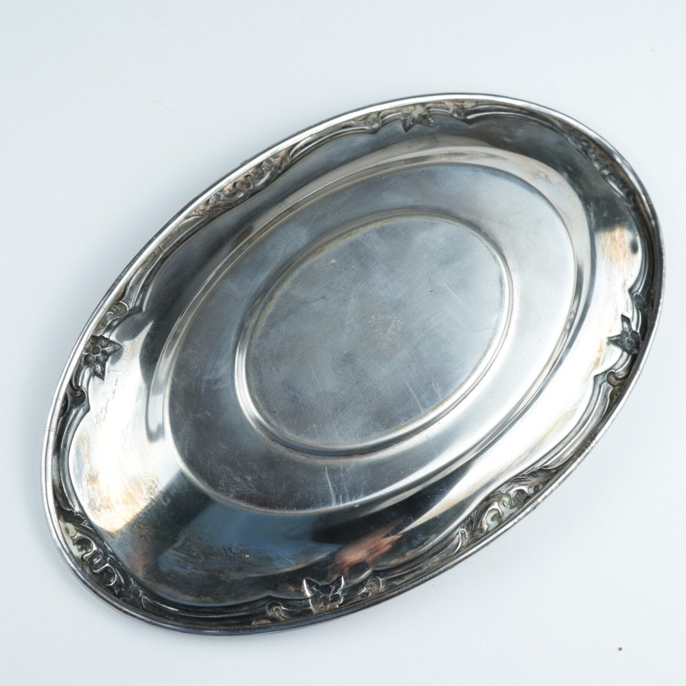 Vintage Crosby Silver Plate Oval Serving Dish - 9.25"