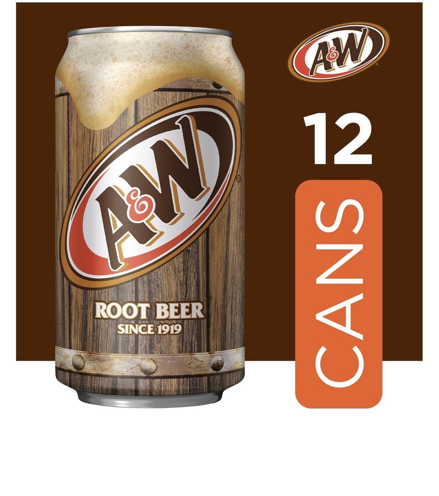 A&W Root Beer Soda Pop, 12 fl oz, (12 Pack Cans)