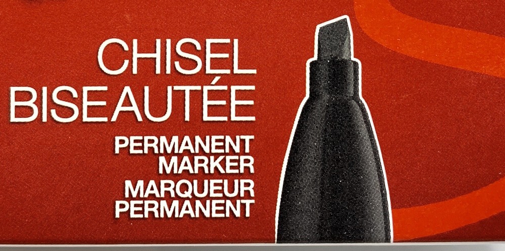 Sharpie Chisel Tip Markers Permanent BLACK Ink Large Broad Marker 4-count