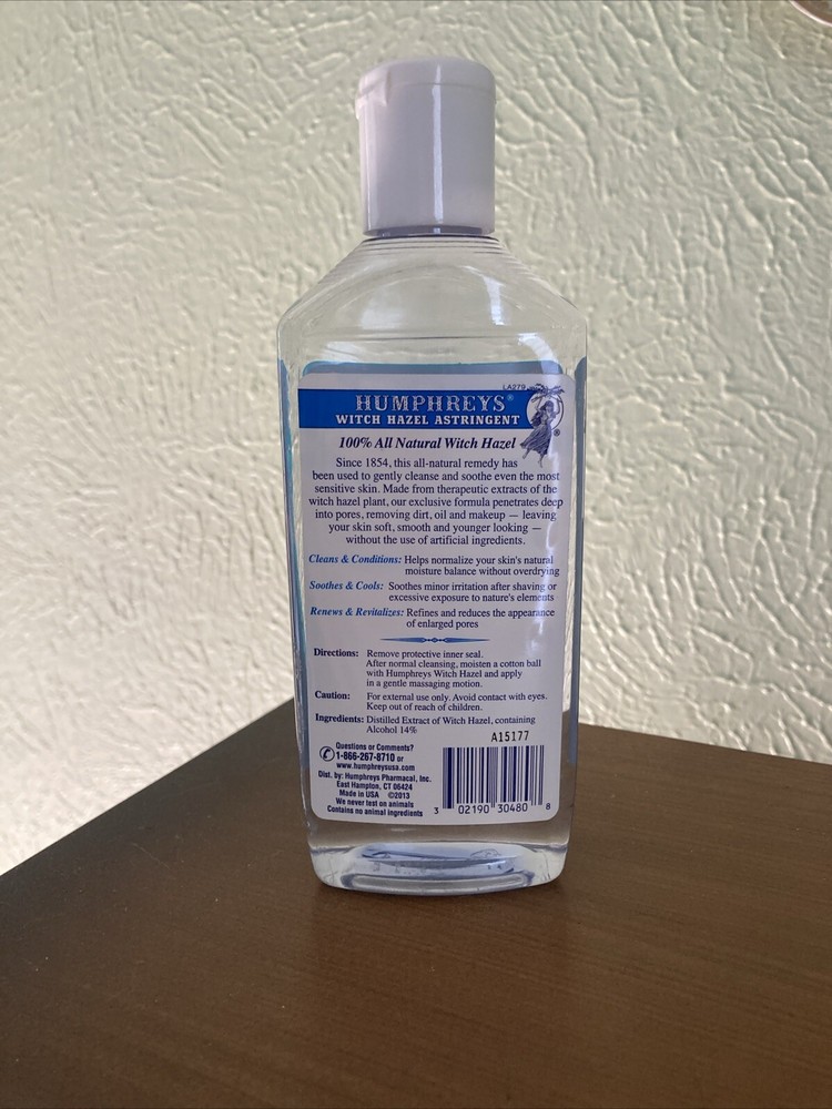 Humphreys Witch Hazel Astringent Gently Smoothing 8 fl oz - New
