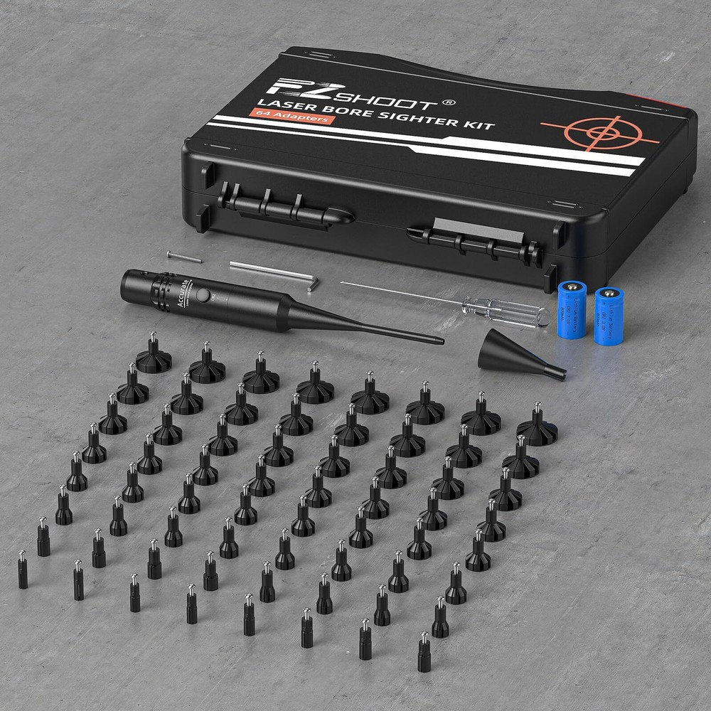 Professional Red Laser Bore Sight Kit Boresighter with 64 Adapters & Carry Case