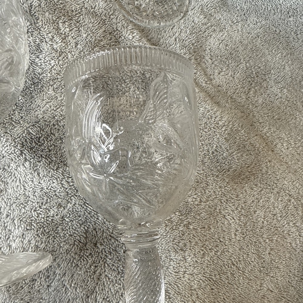 5 Hummingbird Water Glasses 7 “ Tall.