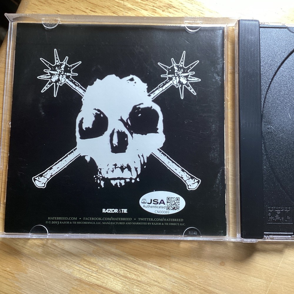 Hatebreed Autographed CD Cover JSA Authentication. No CD