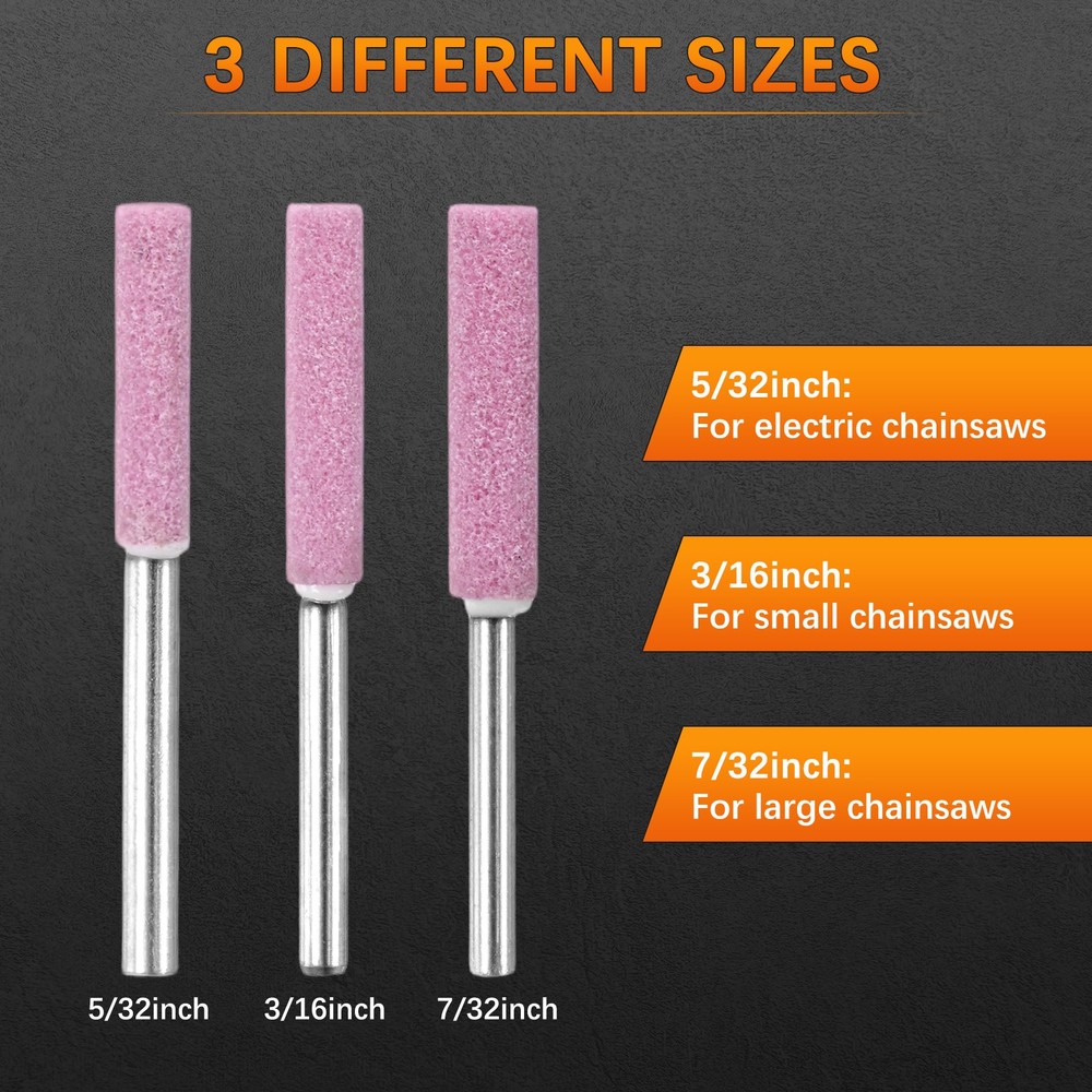 Chainsaw Sharpener with Box [18pcs] - Chainsaw Sharpening - [Pink- 3/16 Inch]