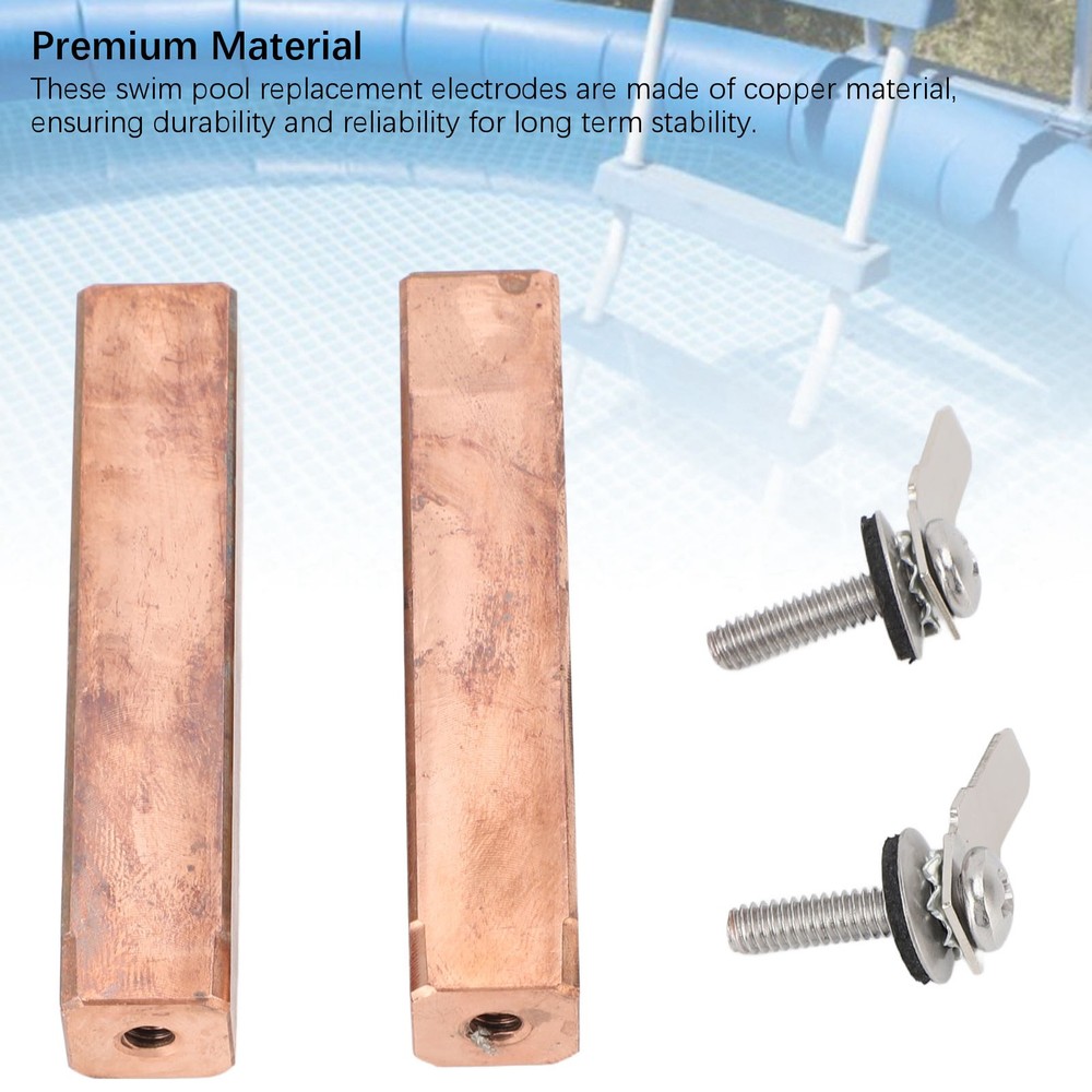 2 Sets Efficient Swimming Pool Copper Electrodes Replacement For