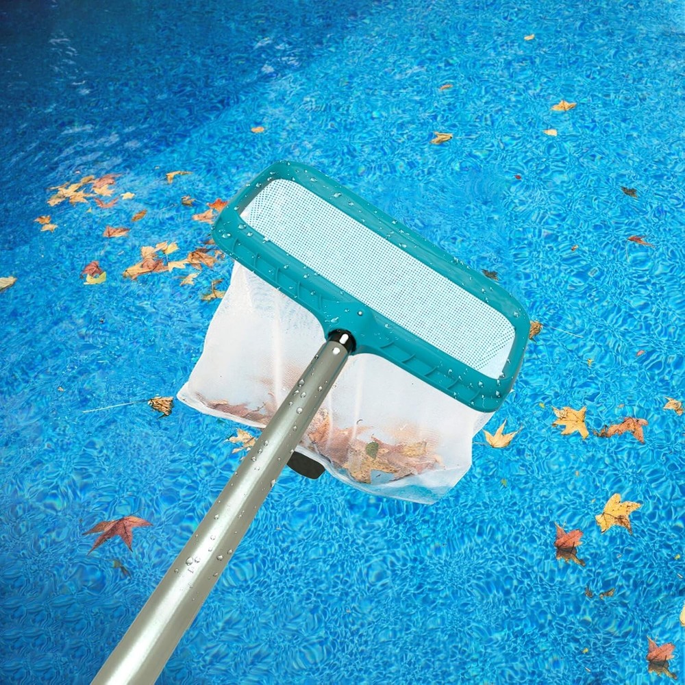 Versatile Heavy Duty Pool Leaf Rake with Universal Pole Holder for Deep Cleaning