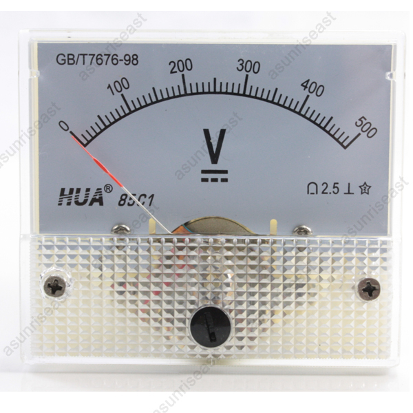 DC 500V Analog Panel Volt Voltage Meter Voltmeter Gauge 85C1 White 0-500V DC