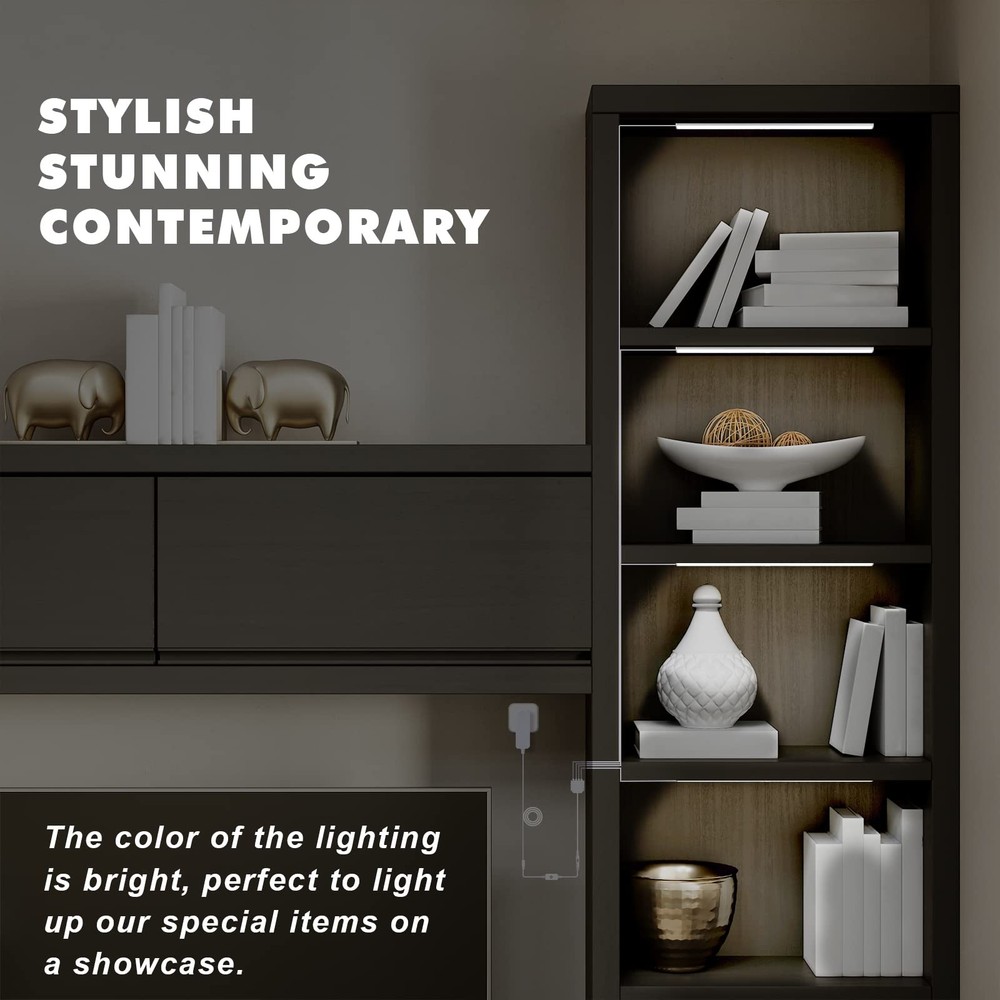 Black Shell Display Case Lights, LED Lights for Display Case with Memory Func...