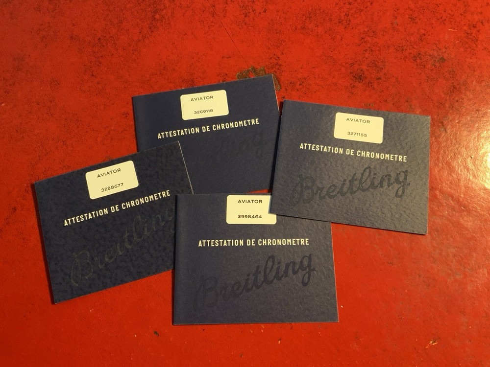 Breitling Attestation De Chronometre Certificate For Aviator (ONLY ONE)