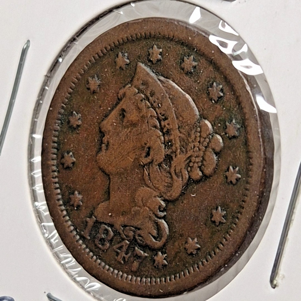 1847 Braided Hair Large Cent - #B153
