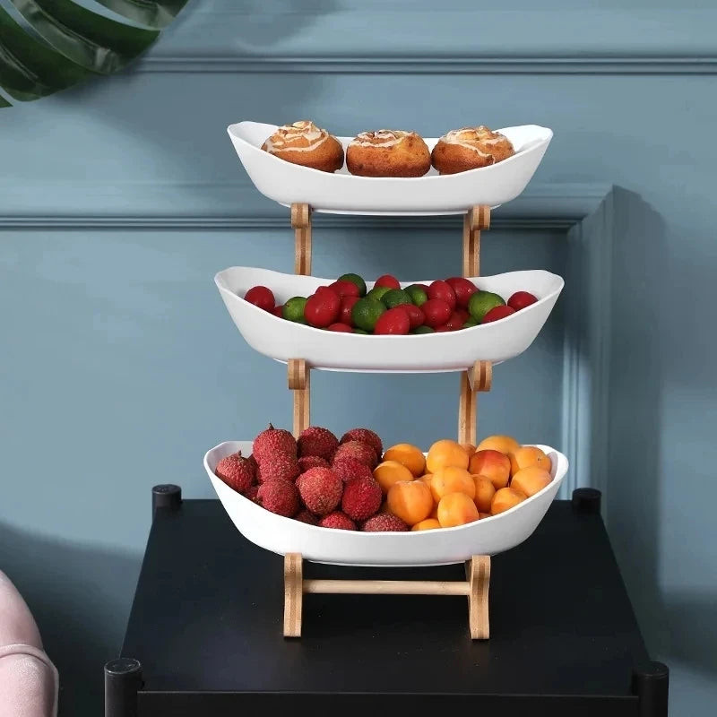 Layer Fruit Plate - Home Living Room Plastic Snack Dish Creative Modern Dried