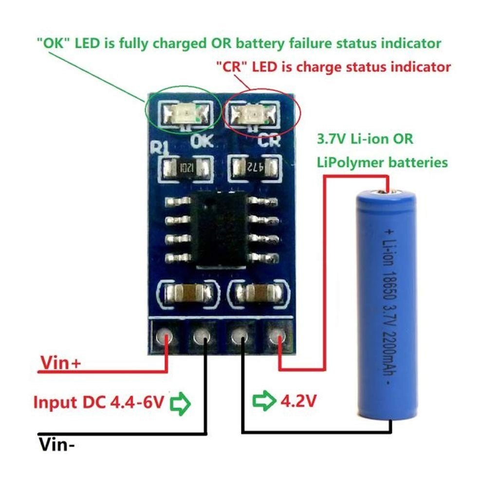 Solar MPPT Lithium Battery Charger Module 1A, LiPo/Li-ion, Blue