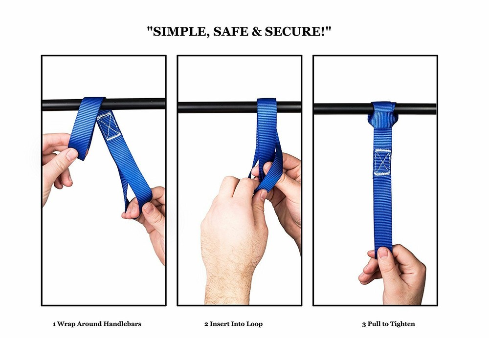 6Pack Soft Loop Tie Down Straps Lashing Heavy Duty Motorcycle Handlebar 4500LBS