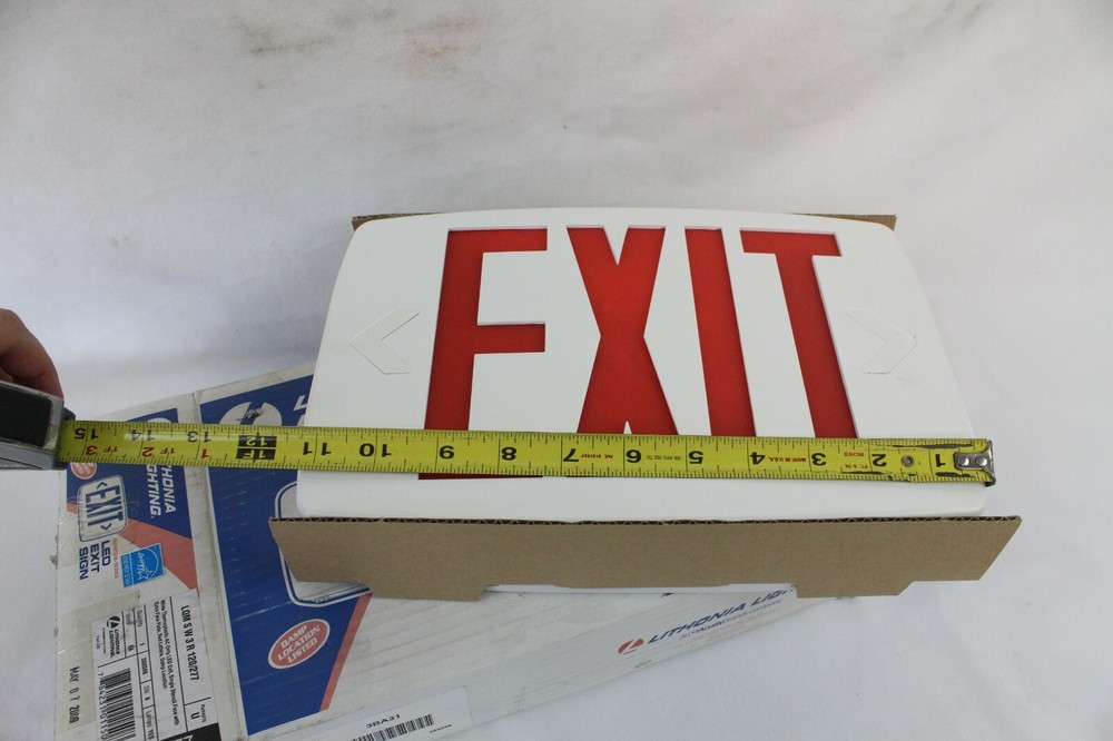 Lithonia Lighting Quantum Thermoplastic LED Emergency Exit Sign Red Letters