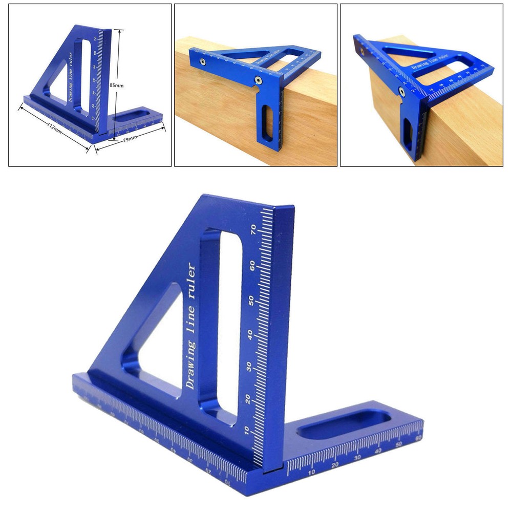 Woodworking Square Angle Ruler Protractor Accurate Marking Gauge Layout Tool