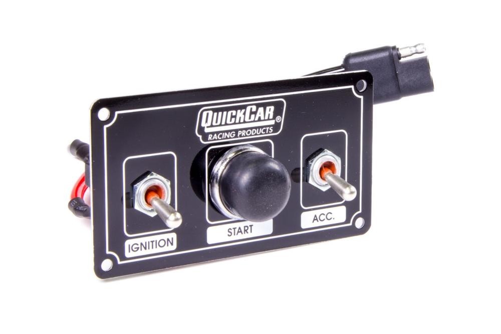 QuickCar Ignition Control Panel Black 2 Toggles/1 Push Button