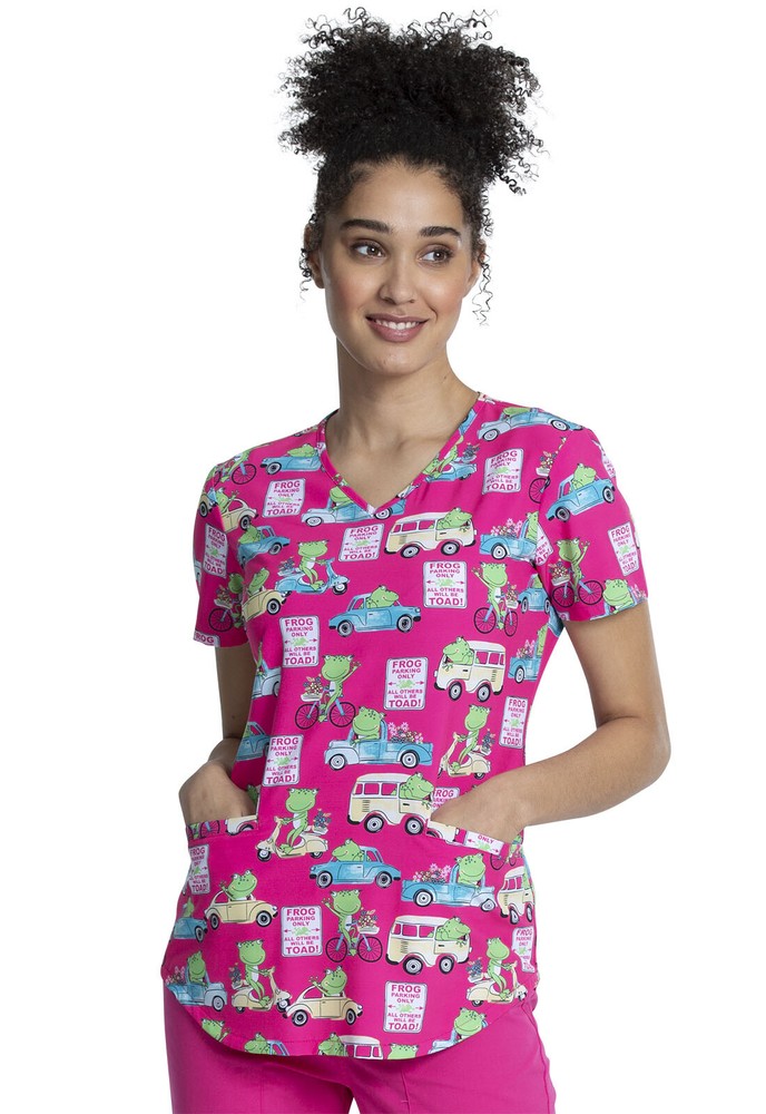 Toad Away Cherokee Scrubs Genuine V Neck Top CK637 TAAW