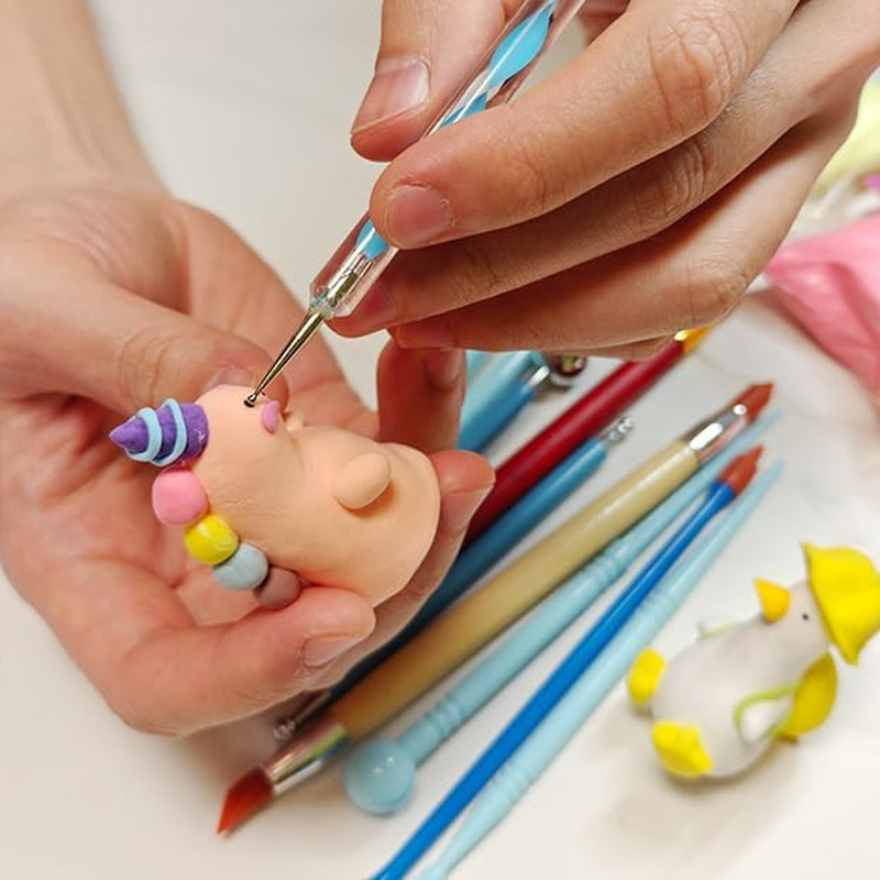 Polymer Clay Tools, Modeling Dotting Tools, Silicone Clay Sculpting Tool, Air Dr