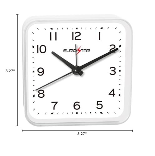 EUROSTAR C502 Analog Alarm Clock, White