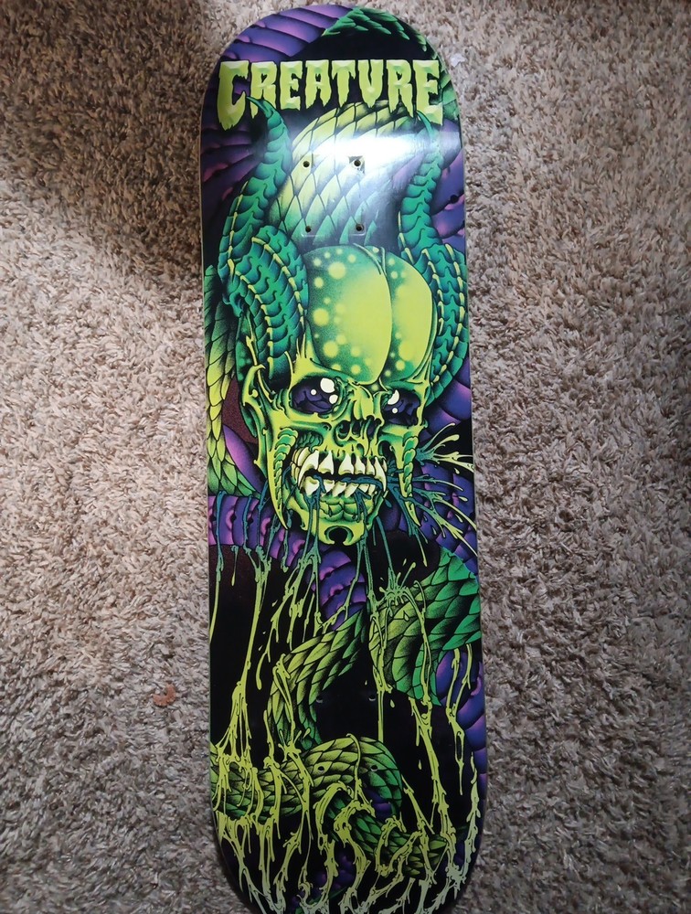 Creature Russell Serpent Skull Deck Black Greenskateboard deck 8.6