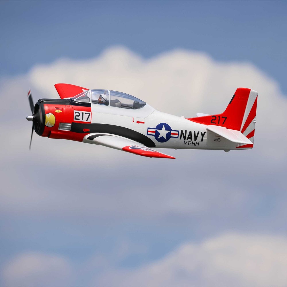 E-flite RC Airplane T-28 Trojan 1.2m BNF Basic with Smart EFL18350