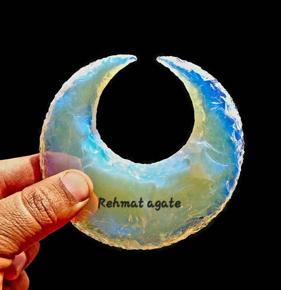 Opalite Crescent Moon Crystal Carving