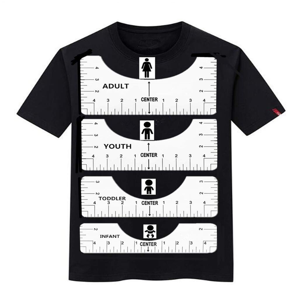 4 Pcs T-Shirt Alignment Craft Rulers with Guide Tools
